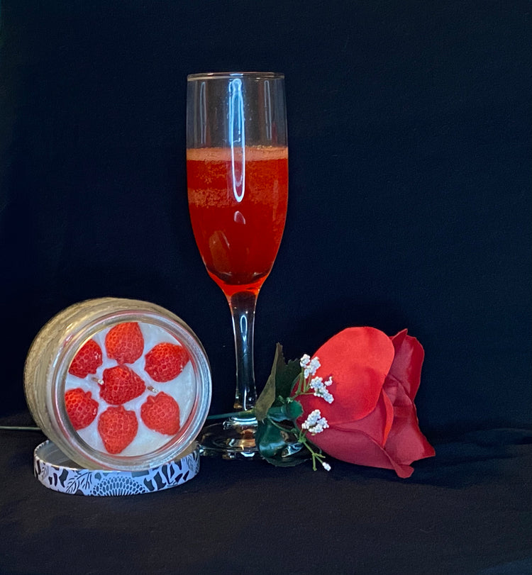 Bubbly Strawberry Champagne Candle